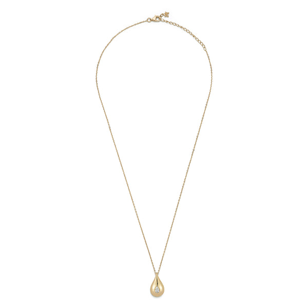 Colar gota de água com diamante 14kt