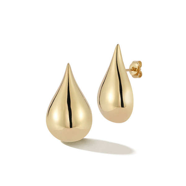 Brincos gota de água em ouro 14kt