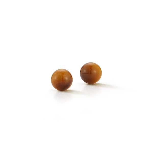 14kt 6mm Tigers Eye Studs