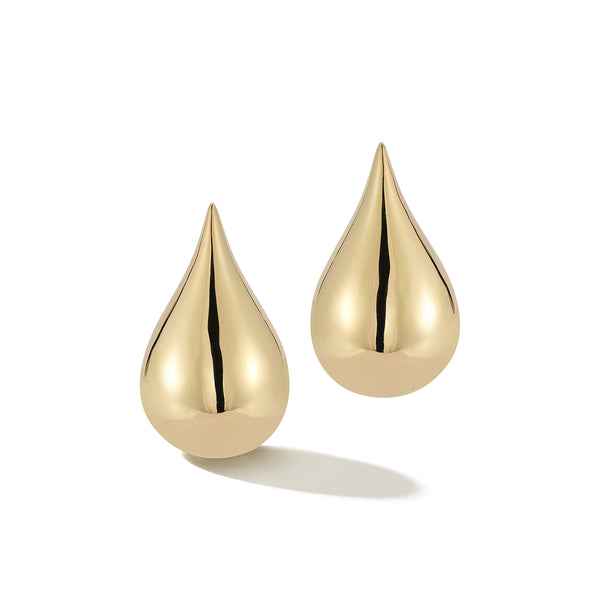 Brincos gota de água em ouro 14kt