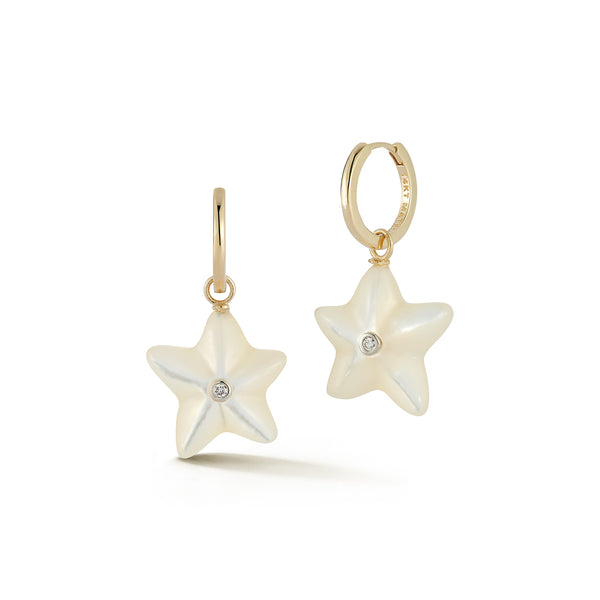 Mother of Pearl Starfish Drop Earrings