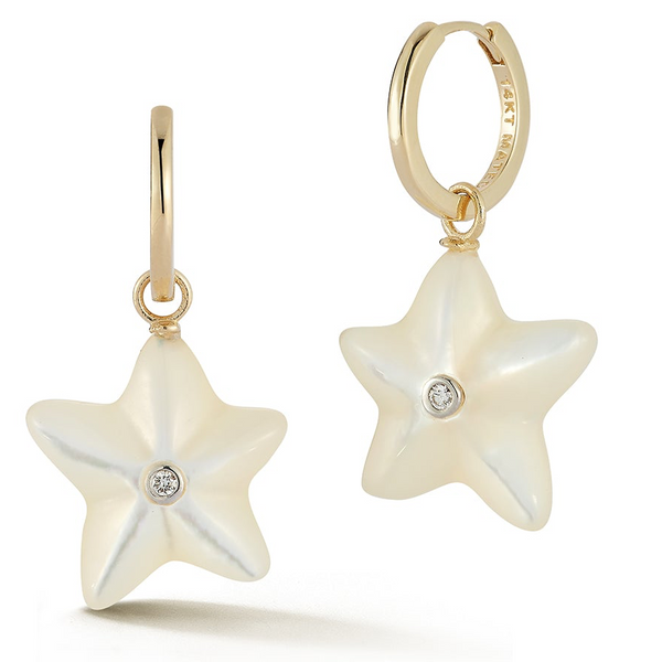 Mother of Pearl Starfish Drop Earrings