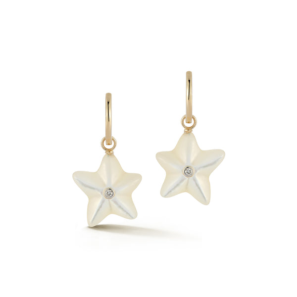 Mother of Pearl Starfish Drop Earrings