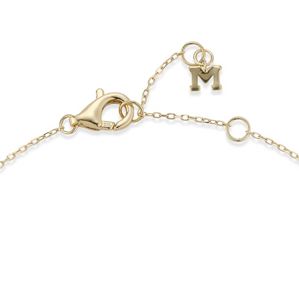 Pulseira de onda com moldura de diamante mini 14kt