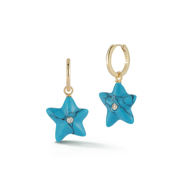 Turquoise Starfish Drop Earrings