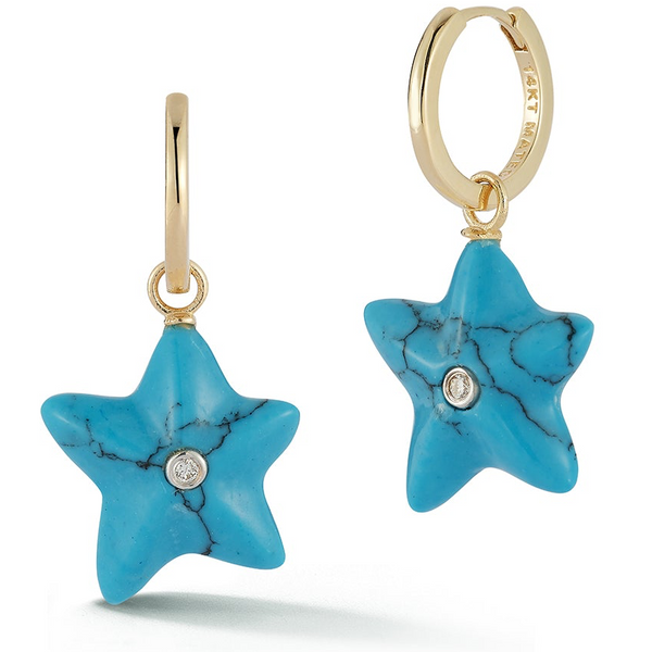 Turquoise Starfish Drop Earrings