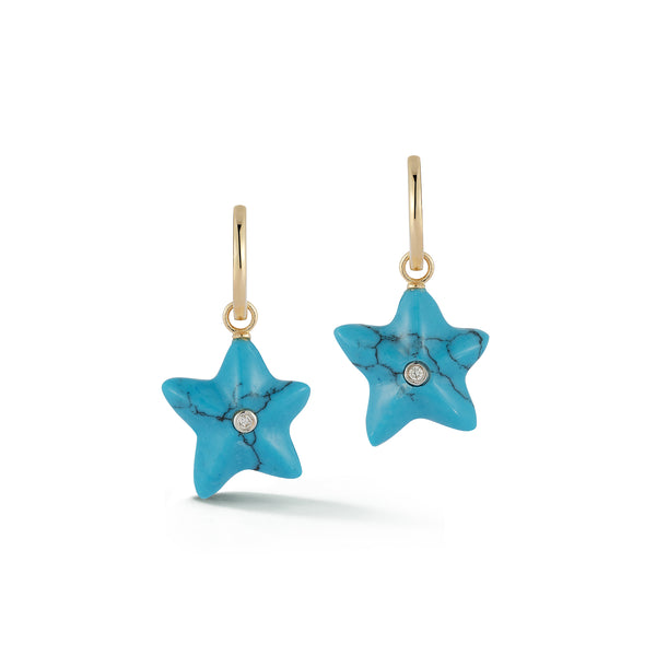 Turquoise Starfish Drop Earrings
