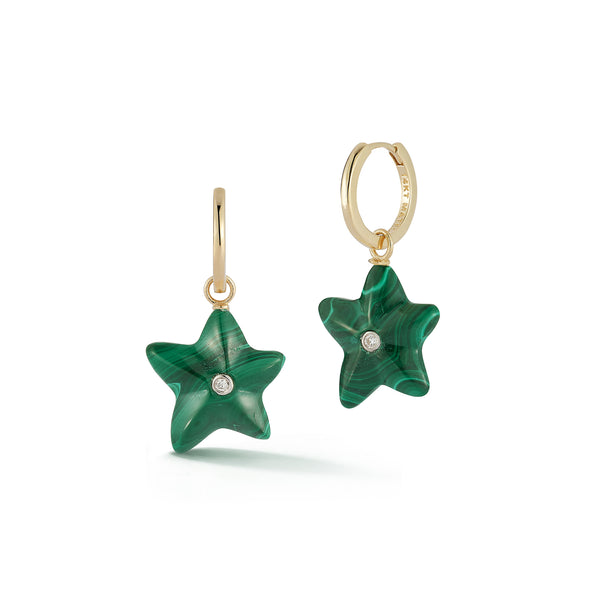 Malachite Starfish Drop Earrings