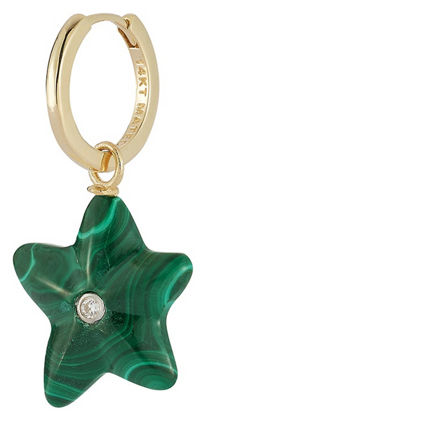 Malachite Starfish Drop Earrings