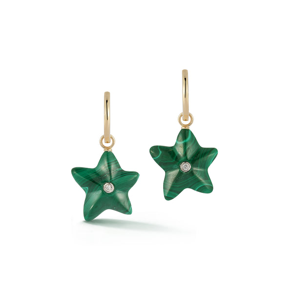 Malachite Starfish Drop Earrings