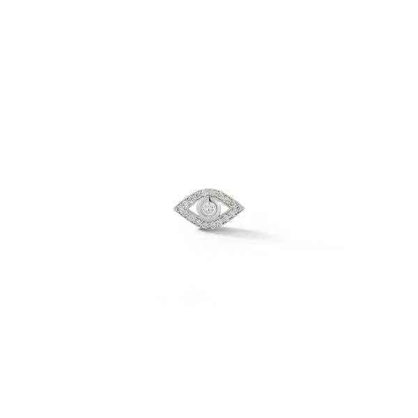 Single Diamond Evil Eye Stud