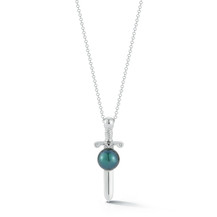 Sword in Black Pearl Necklace