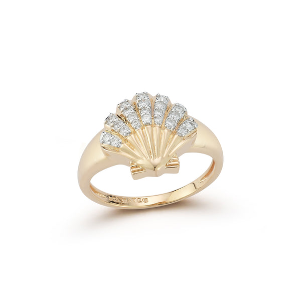 14kt Diamond Venus Signet Ring