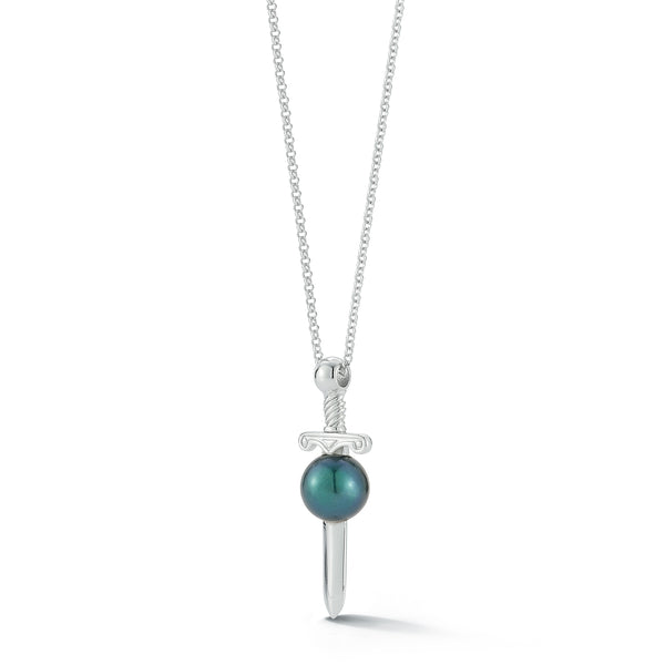Sword in Black Pearl Necklace