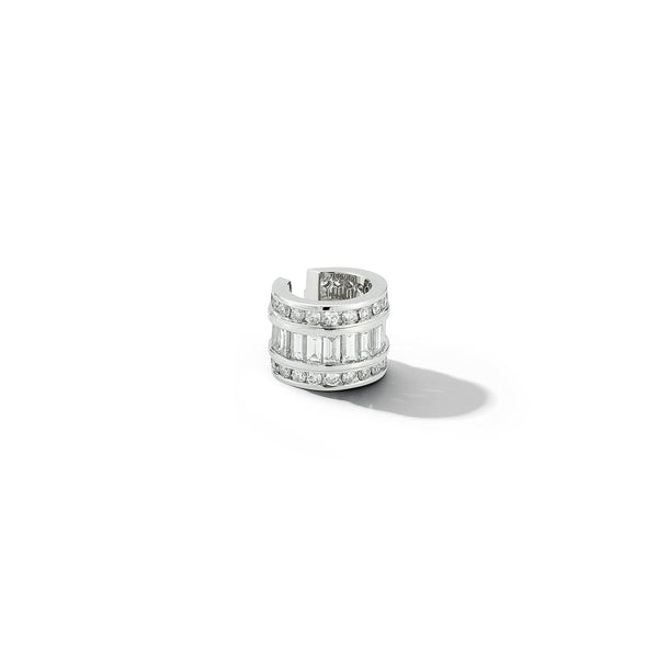 Platinum and Diamond Baguette Ear Cuff