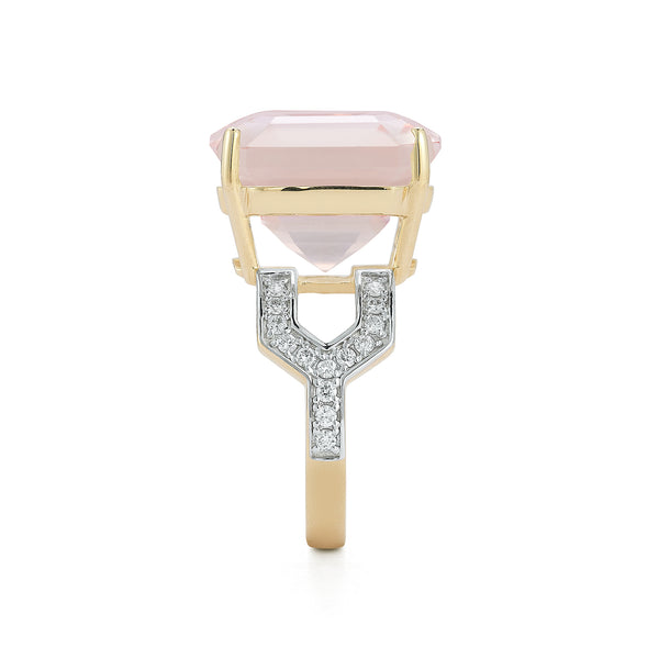 14kt Asscher Cut Pink Topaz Ring