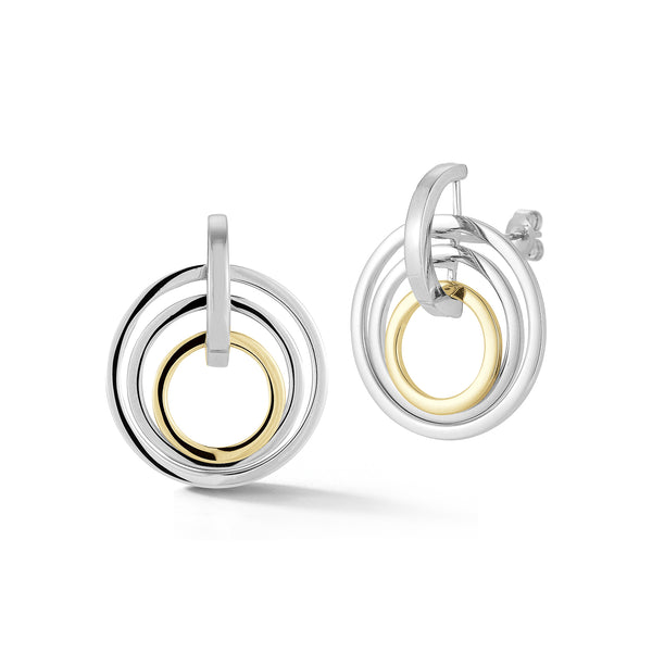 Silver and Gold Orbit Earrings
