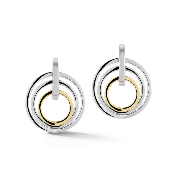 Silver and Gold Orbit Earrings