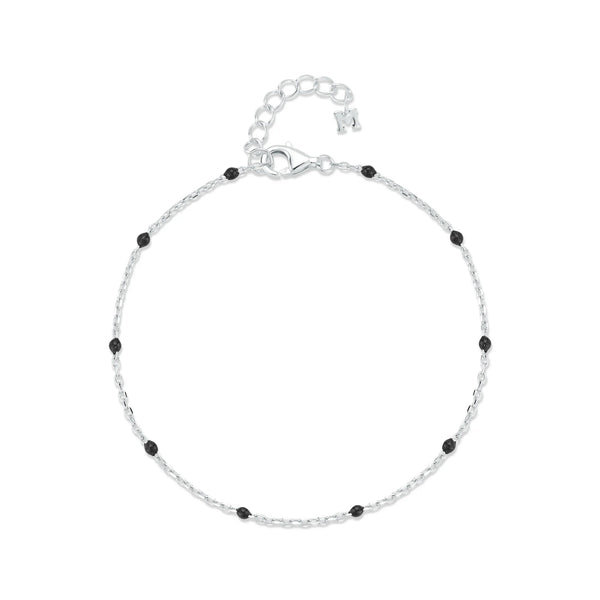 Black Enamel Station Chain BraceletMATEO Jewelry New York
