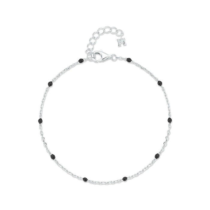 Black Enamel Station Chain BraceletMATEO Jewelry New York
