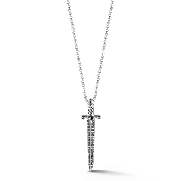 Black Diamond Knight's Sword Necklace
