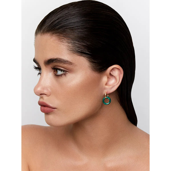14kt Malachite Donut HoopsMATEO Jewelry New York