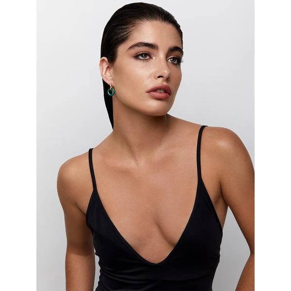 14kt Malachite Donut HoopsMATEO Jewelry New York