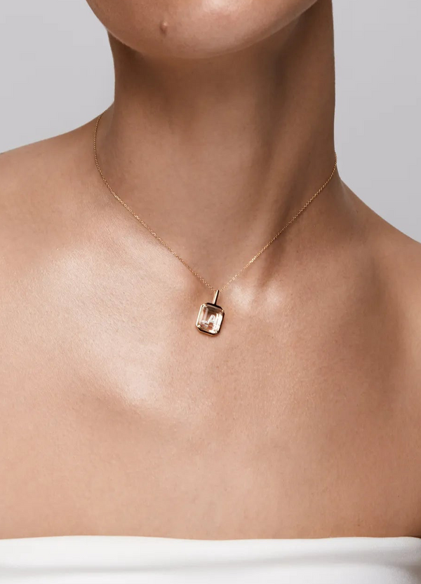 Gold Frame Secret Initial Necklace // A-Z