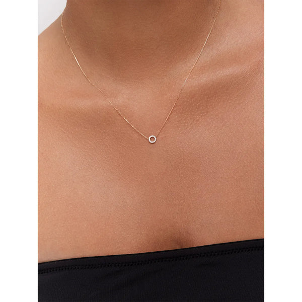 *14kt Gold Mini Diamond Circle NecklaceMATEO Jewelry New York