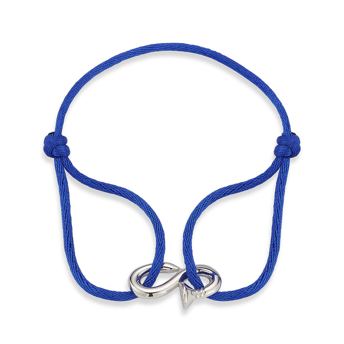 Bent Nail on Blue Nylon Bracelet