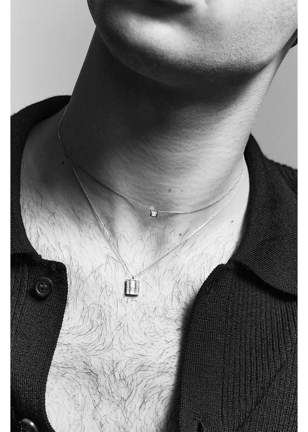 Platinum Diamond Baguette NecklaceMATEO Jewelry New York