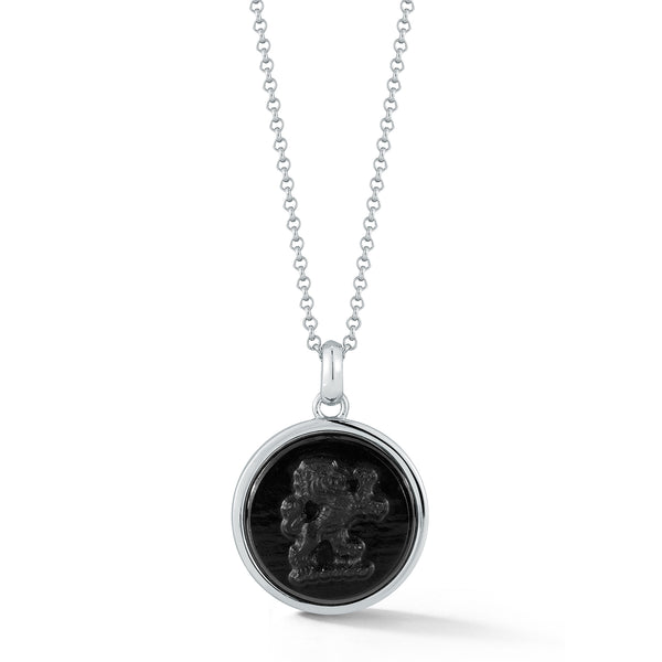 Lion Carved Onyx Necklace