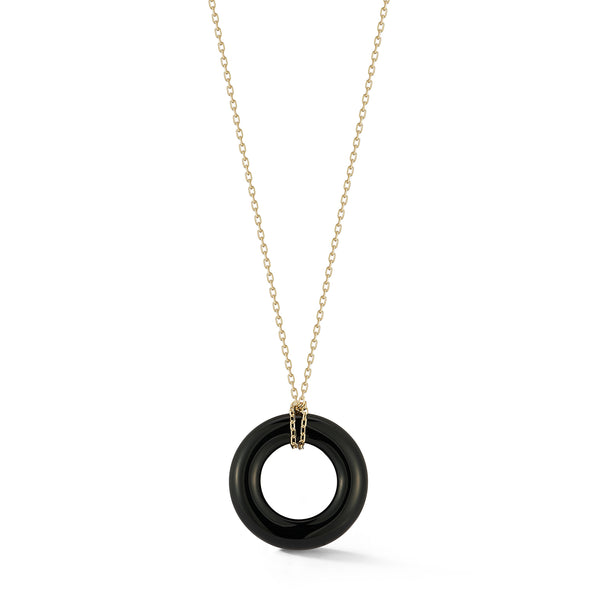 14kt Onyx Donut Necklace