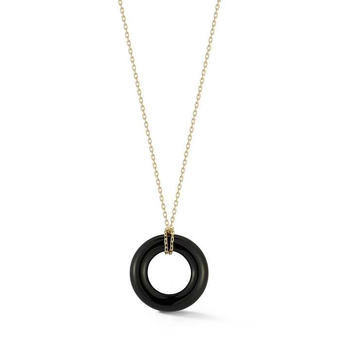 Onyx Donut Necklace
