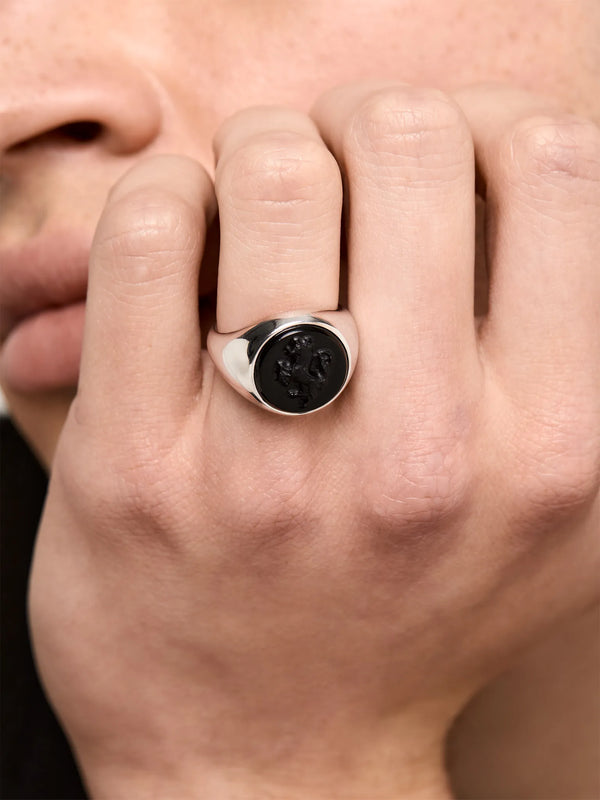 Carved Stallion Onyx RingMATEO Jewelry New York
