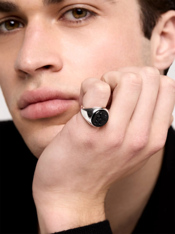 Carved Lion Onyx RingMATEO Jewelry New York