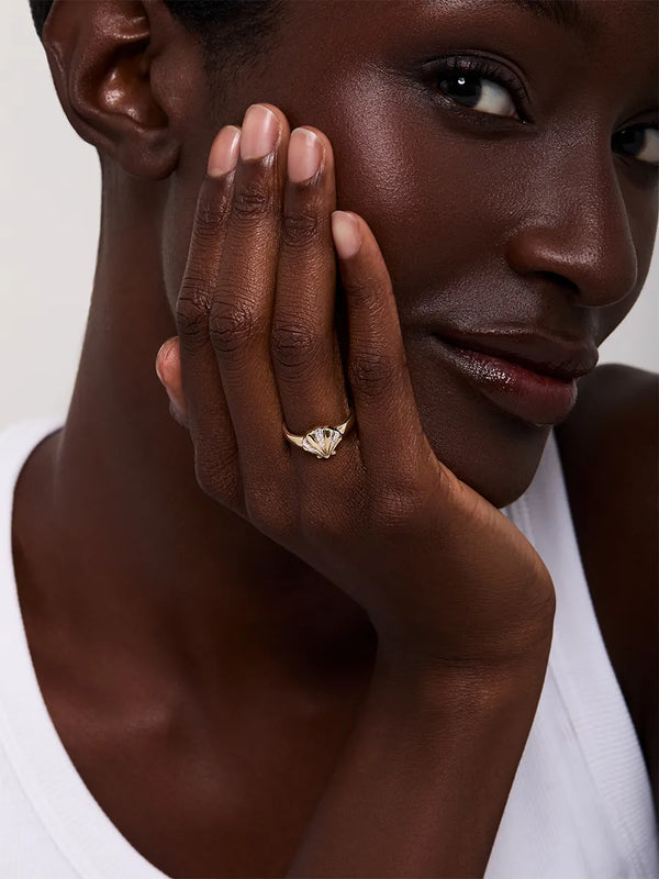 14kt Petite Venus Signet RingMATEO Jewelry New York