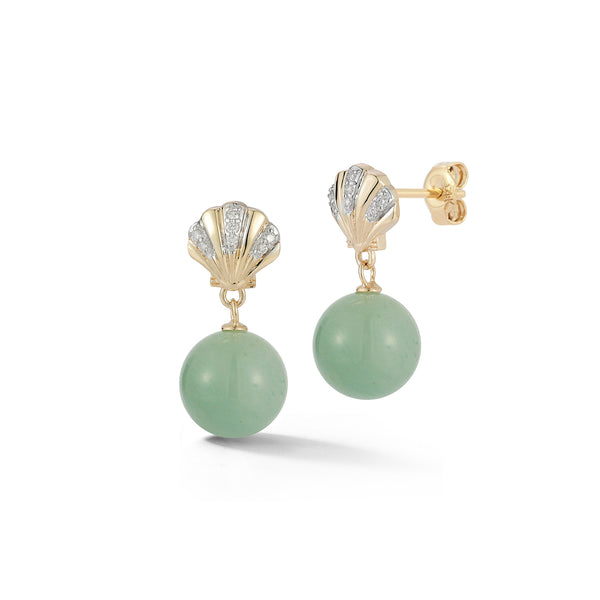 14kt Petite Venus Jade Drop Earrings