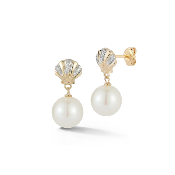 14kt Petite Venus Pearl Drop Earrings