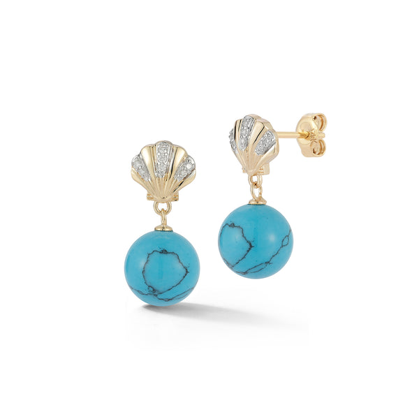 14kt Petite Venus Turquoise Drop Earrings
