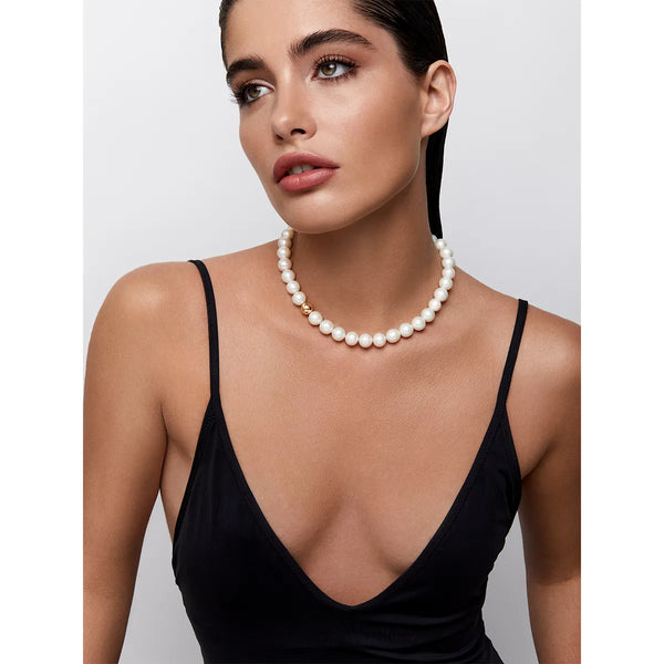 14kt Baroque Pearl with Gold Dot NecklaceMATEO Jewelry New York