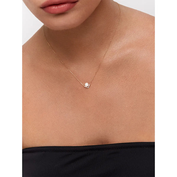 14kt Gold Right Angle Pearl NecklaceMATEO Jewelry New York