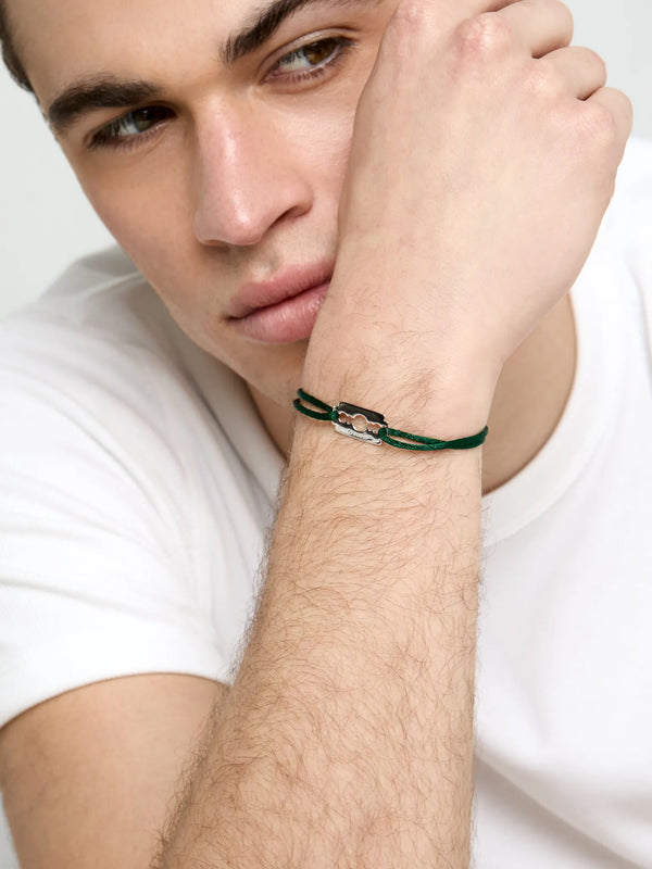 Razor Blade on Green Nylon BraceletMATEO Jewelry New York
