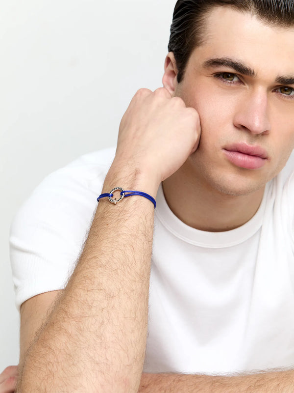 Screw Circ on Blue Nylon Cord BraceletMATEO Jewelry New York