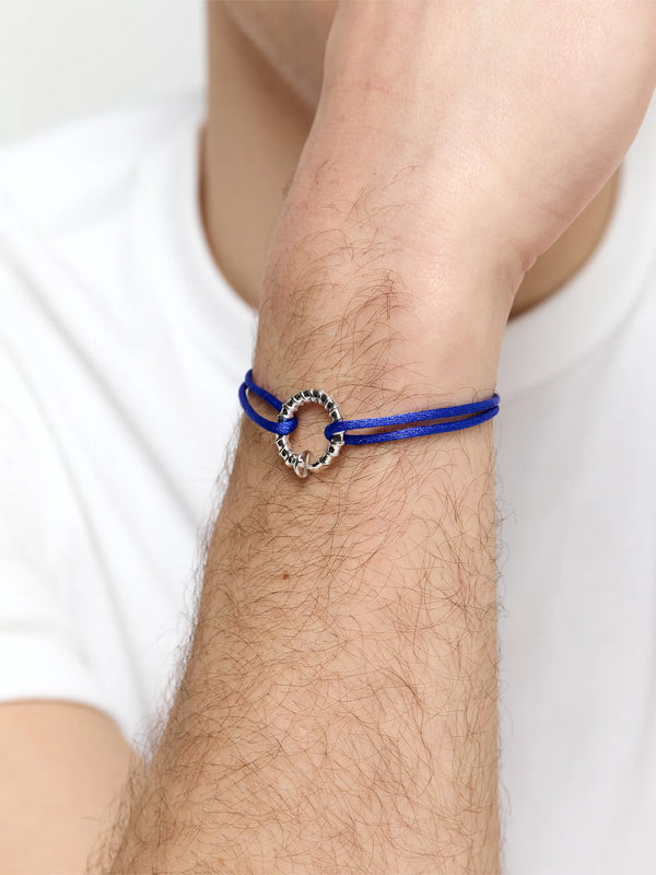 Screw Circ on Blue Nylon Cord BraceletMATEO Jewelry New York