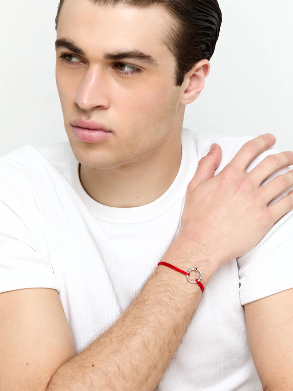 Screw Circ on Red Nylon Cord BraceletMATEO Jewelry New York