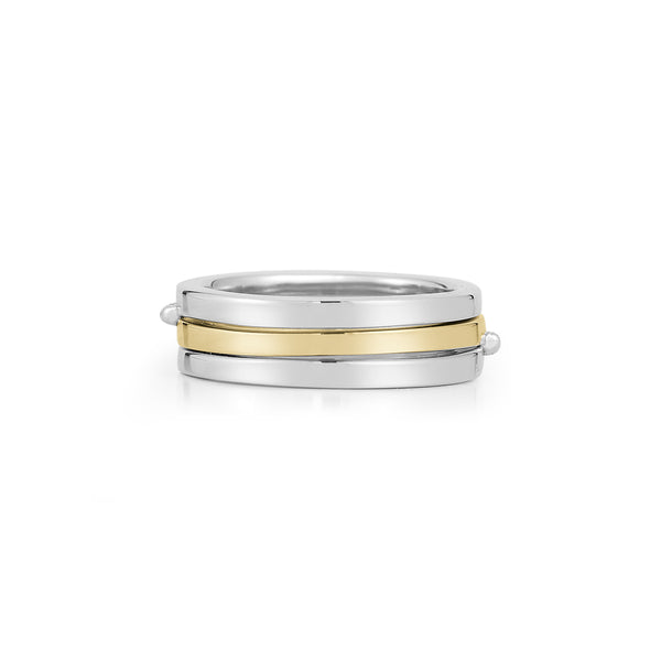 Silver and Gold Accordion Ring