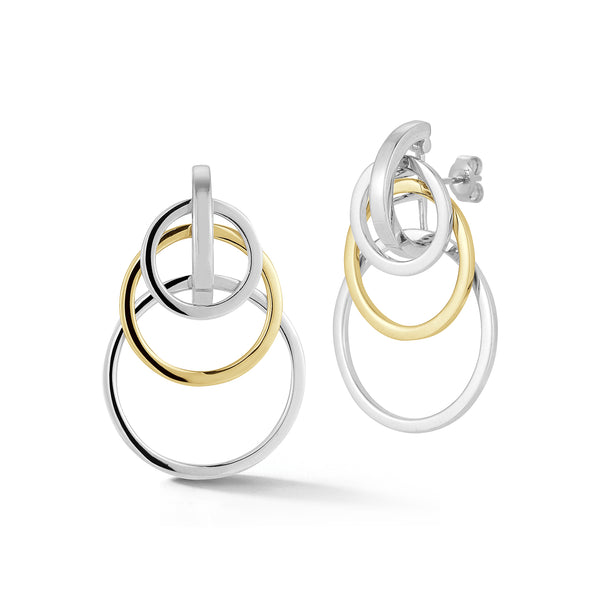 Silver and Gold Orbit Earrings