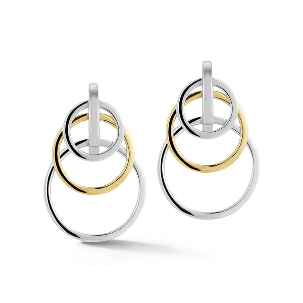 Silver and Gold Orbit Earrings