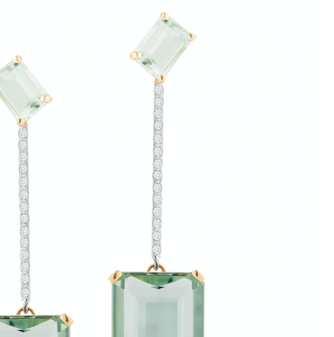 Gold Mint Green Amethyst Earring